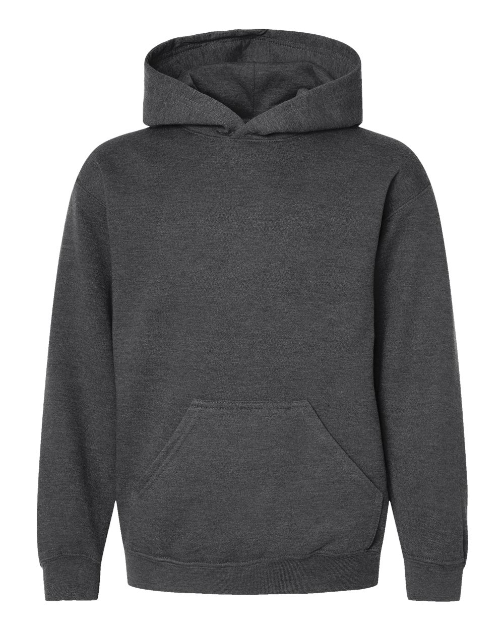 Youth Hooded Sweatshirt - Front - B40259102 - Heather Charcoal