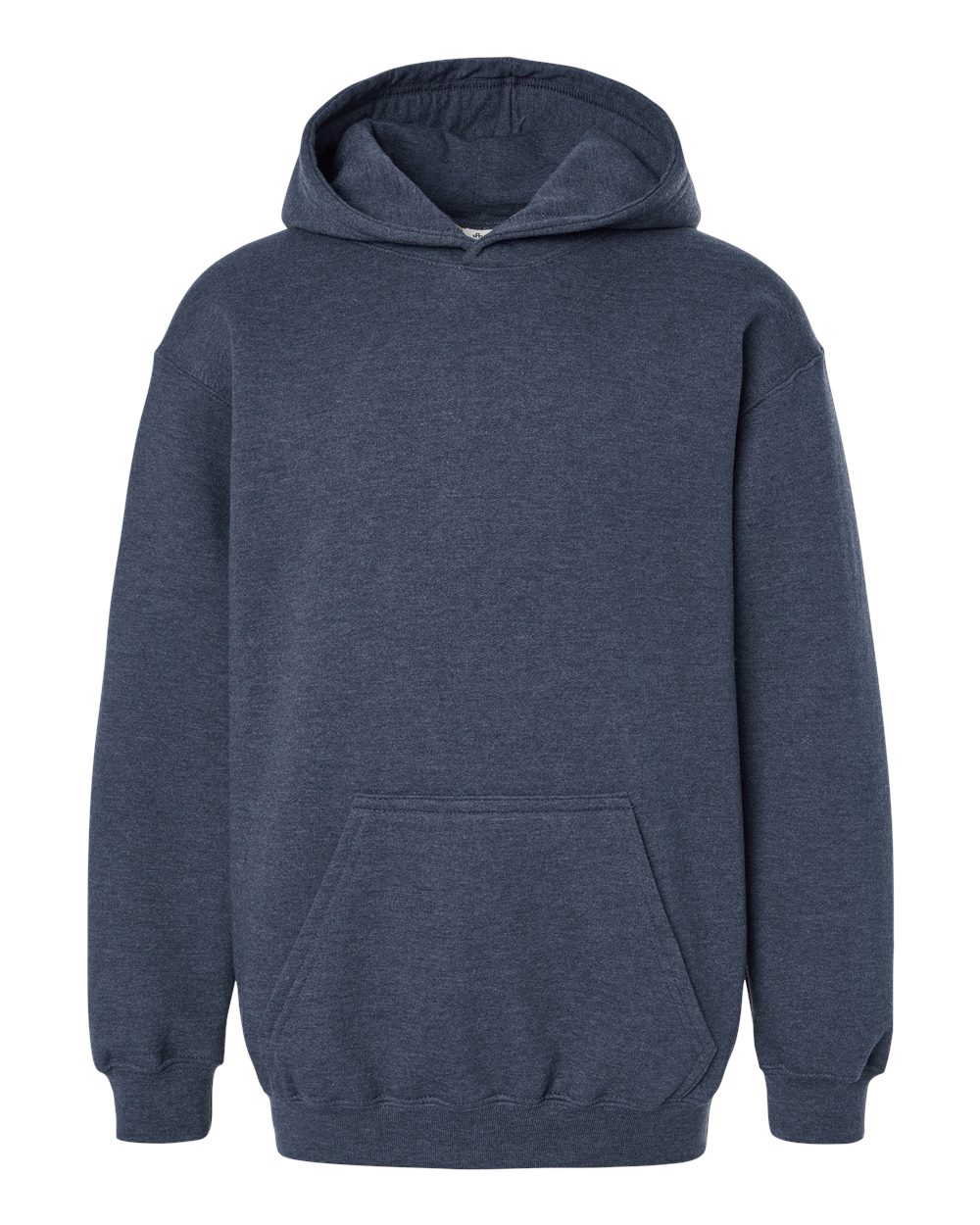 Youth Hooded Sweatshirt - Front - B40259662 - Heather Denim