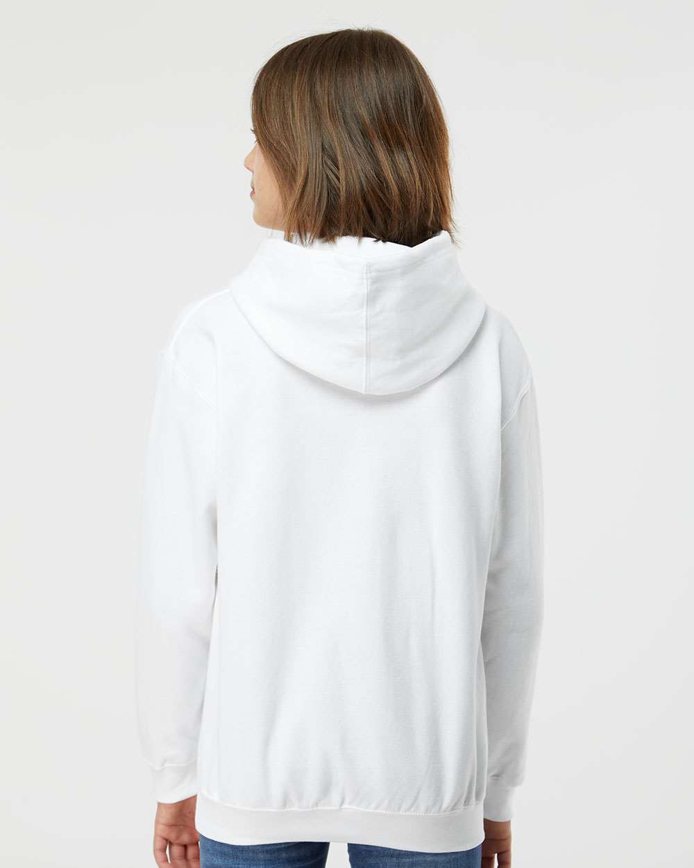 Youth Hooded Sweatshirt - OnModelBack - B40259002 - White
