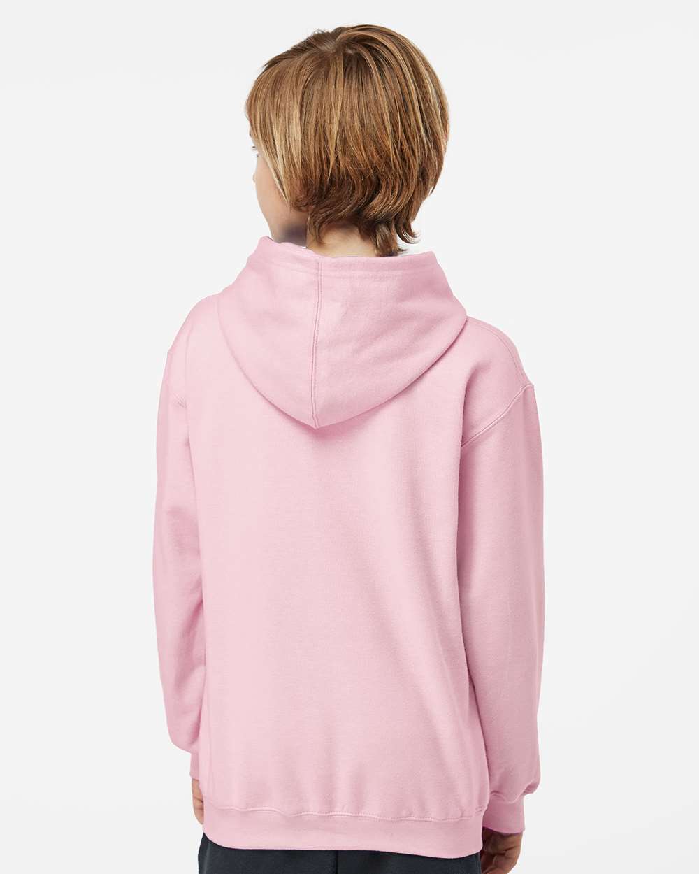Youth Hooded Sweatshirt - OnModelBack - B40259302 - Light Pink