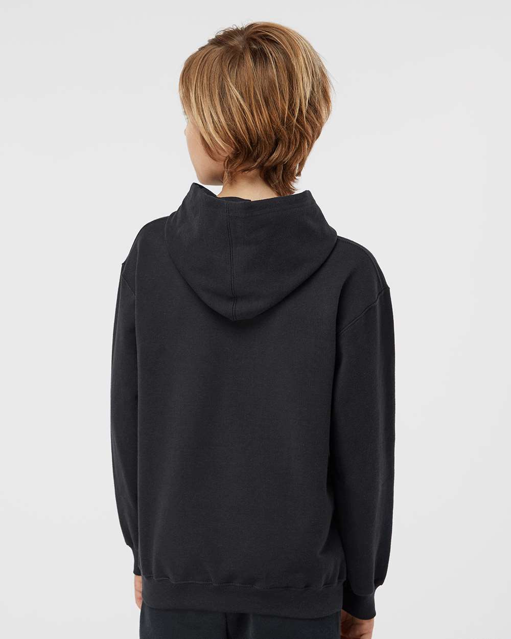 Youth Hooded Sweatshirt - OnModelBack - B40259502 - Black