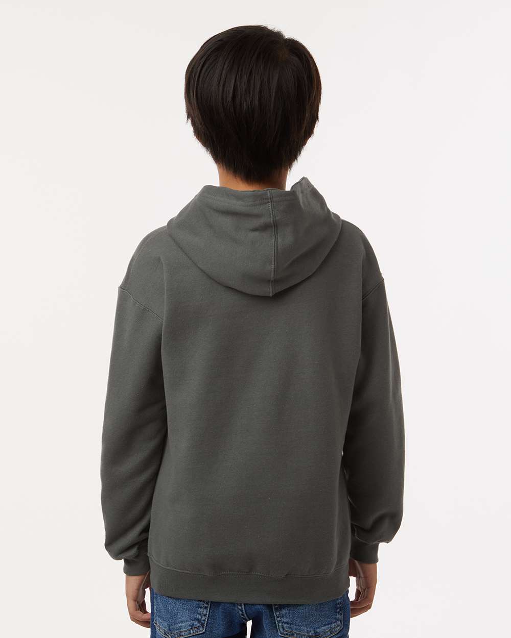 Youth Hooded Sweatshirt - OnModelBack - B40259582 - Charcoal