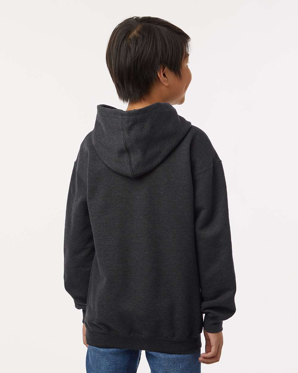 Youth Hooded Sweatshirt - OnModelBack - B40259592 - Heather Graphite