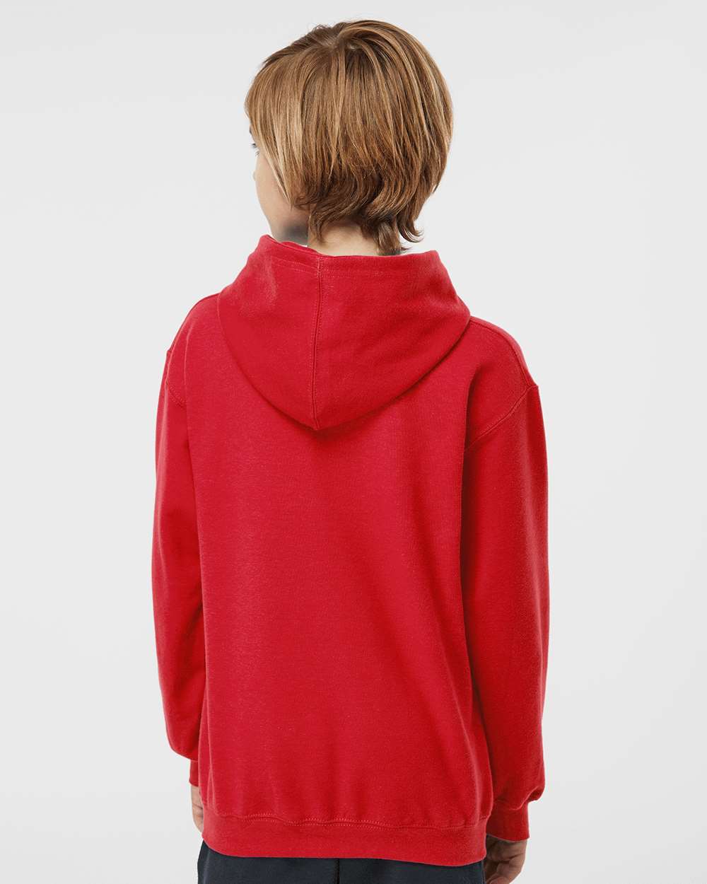 Youth Hooded Sweatshirt - OnModelBack - B40259702 - Red