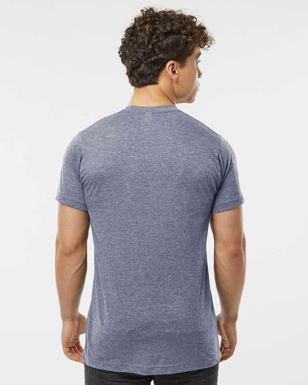 Men's Poly-Rich T-Shirt - OnModelBack - B20659102 - Heather Denim
