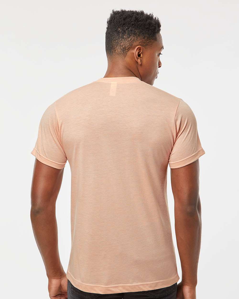 Men's Poly-Rich T-Shirt - OnModelBack - B20659312 - Heather Peach