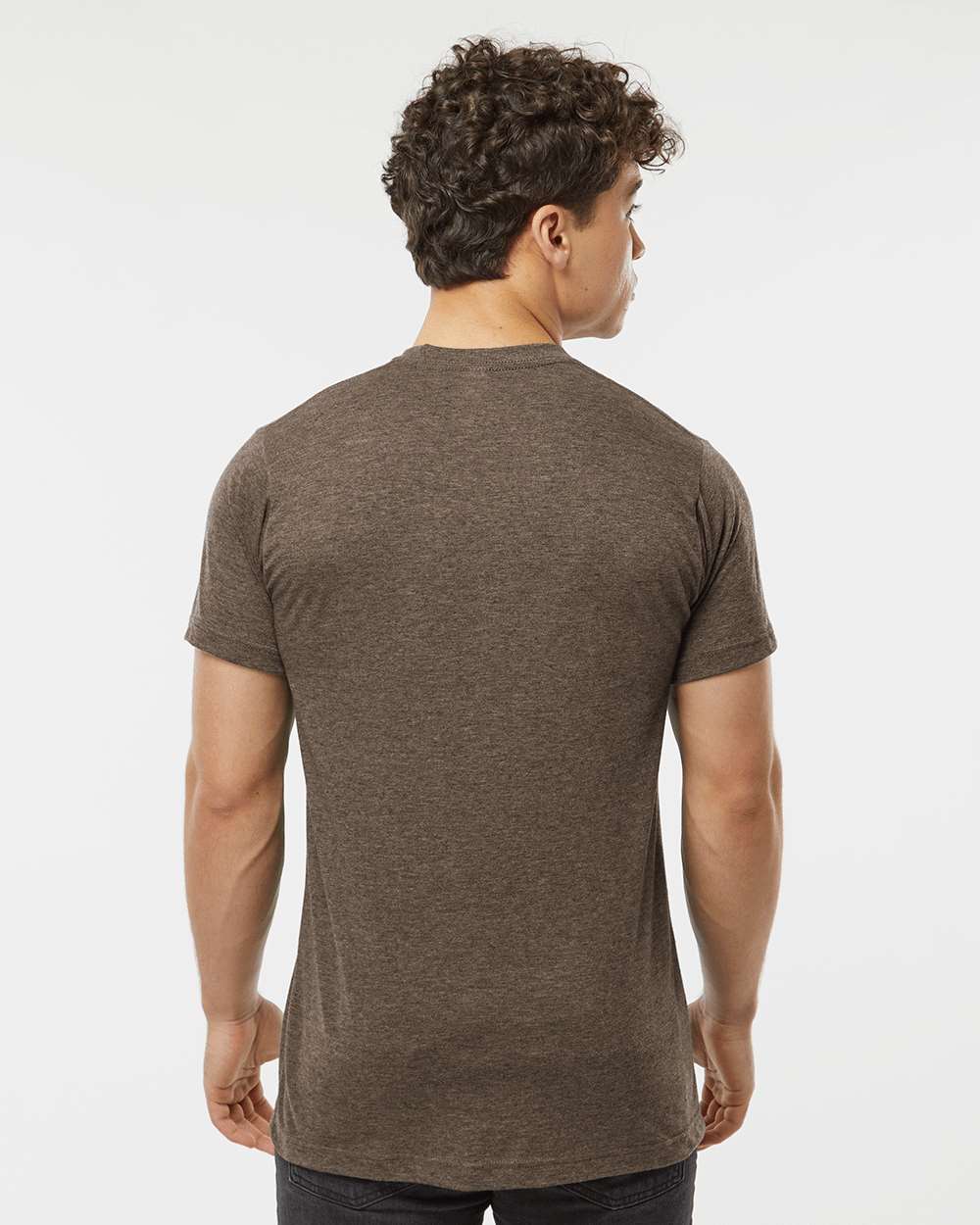 Men's Poly-Rich T-Shirt - OnModelBack - B20659552 - Heather Brown