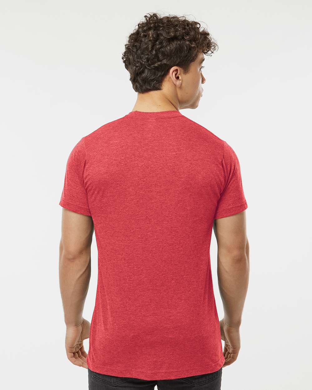 Men's Poly-Rich T-Shirt - OnModelBack - B20659702 - Heather Red