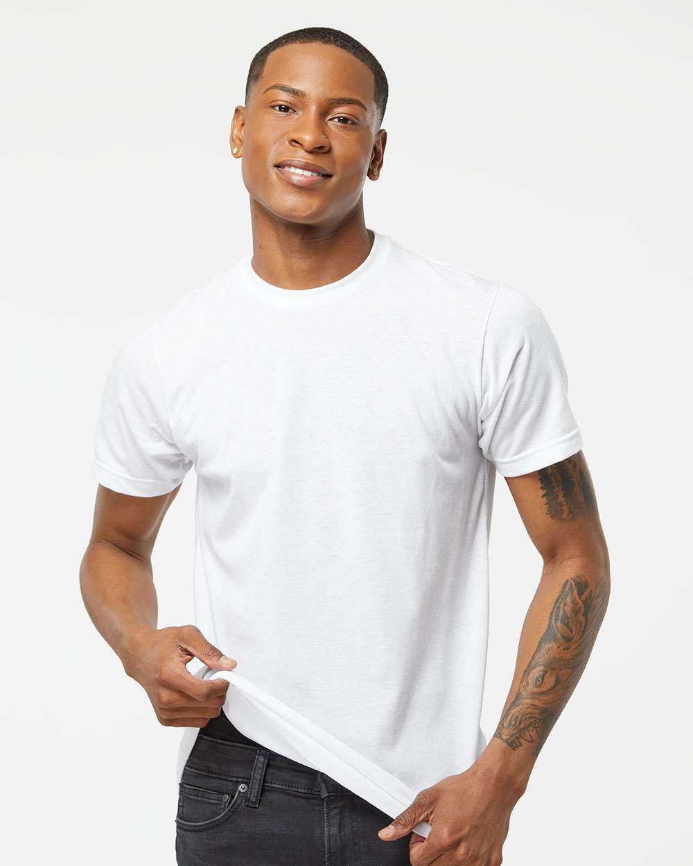 Men's Poly-Rich T-Shirt - OnModelFront - B20659002 - White