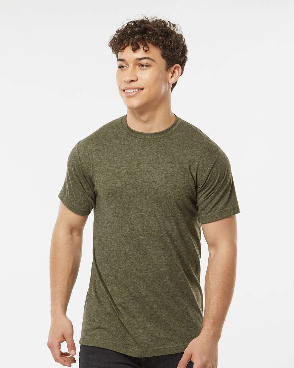 Men's Poly-Rich T-Shirt - OnModelFront - B20659062 - Heather Military Green