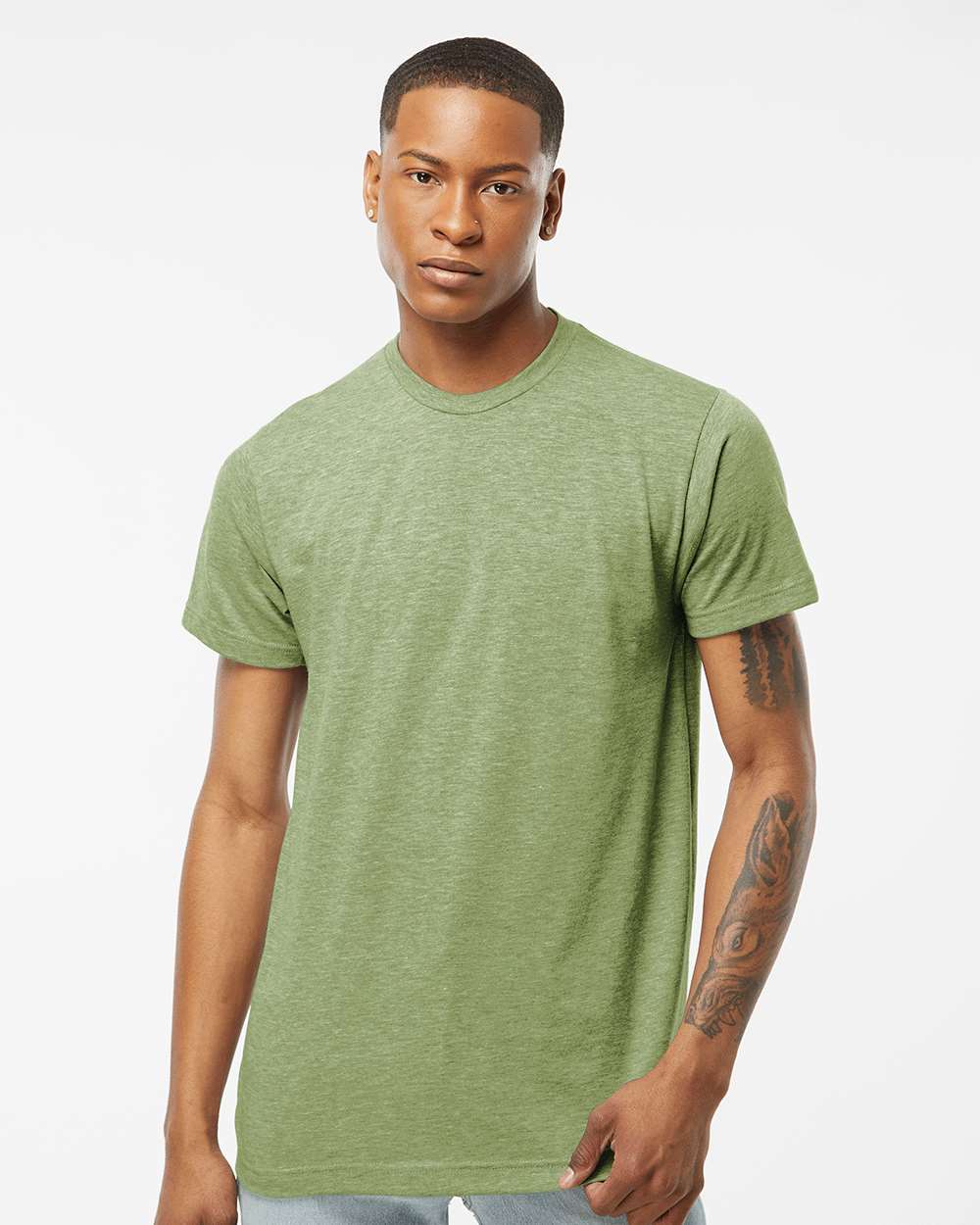 Men's Poly-Rich T-Shirt - OnModelFront - B20659172 - Heather Green