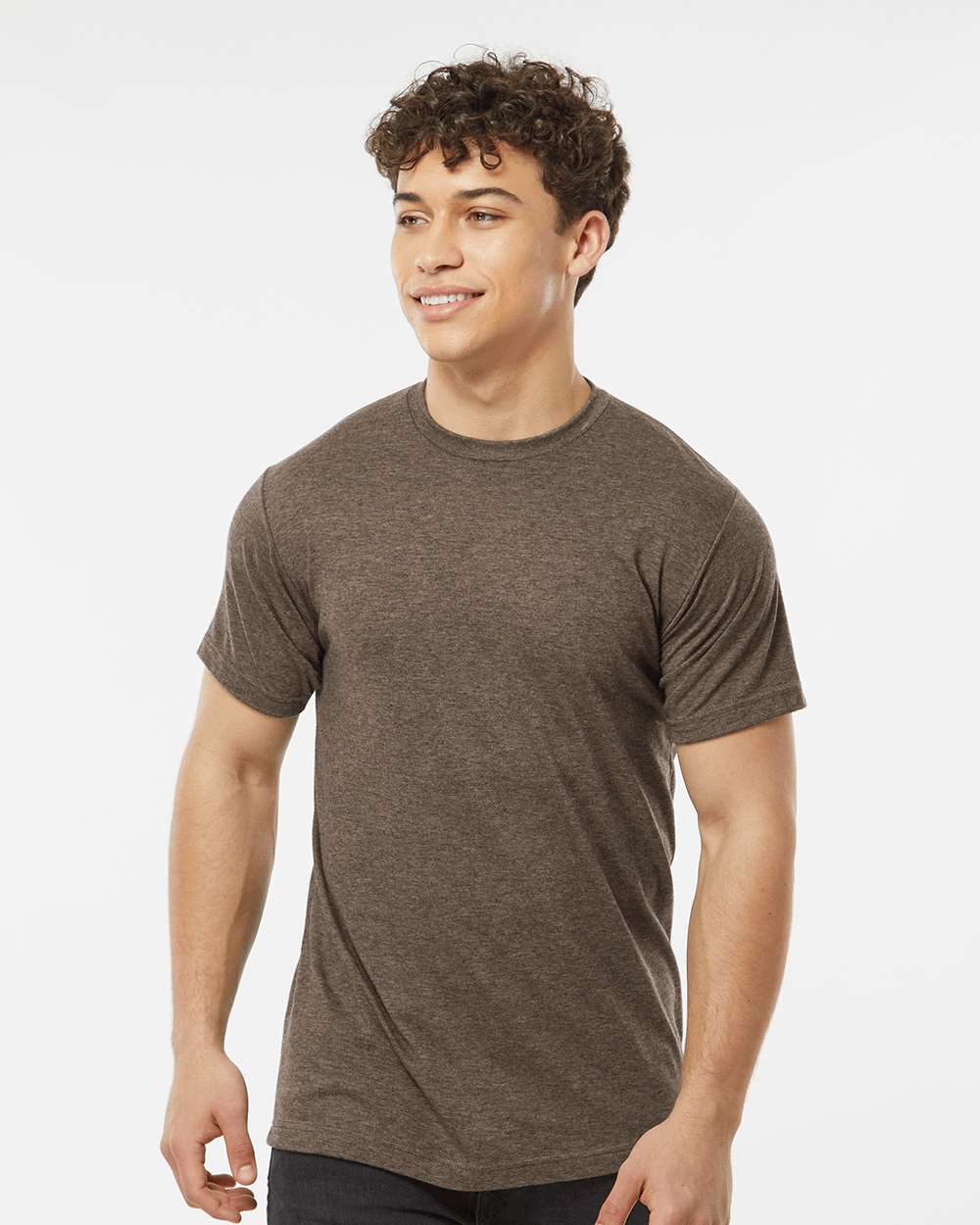Men's Poly-Rich T-Shirt - OnModelFront - B20659552 - Heather Brown