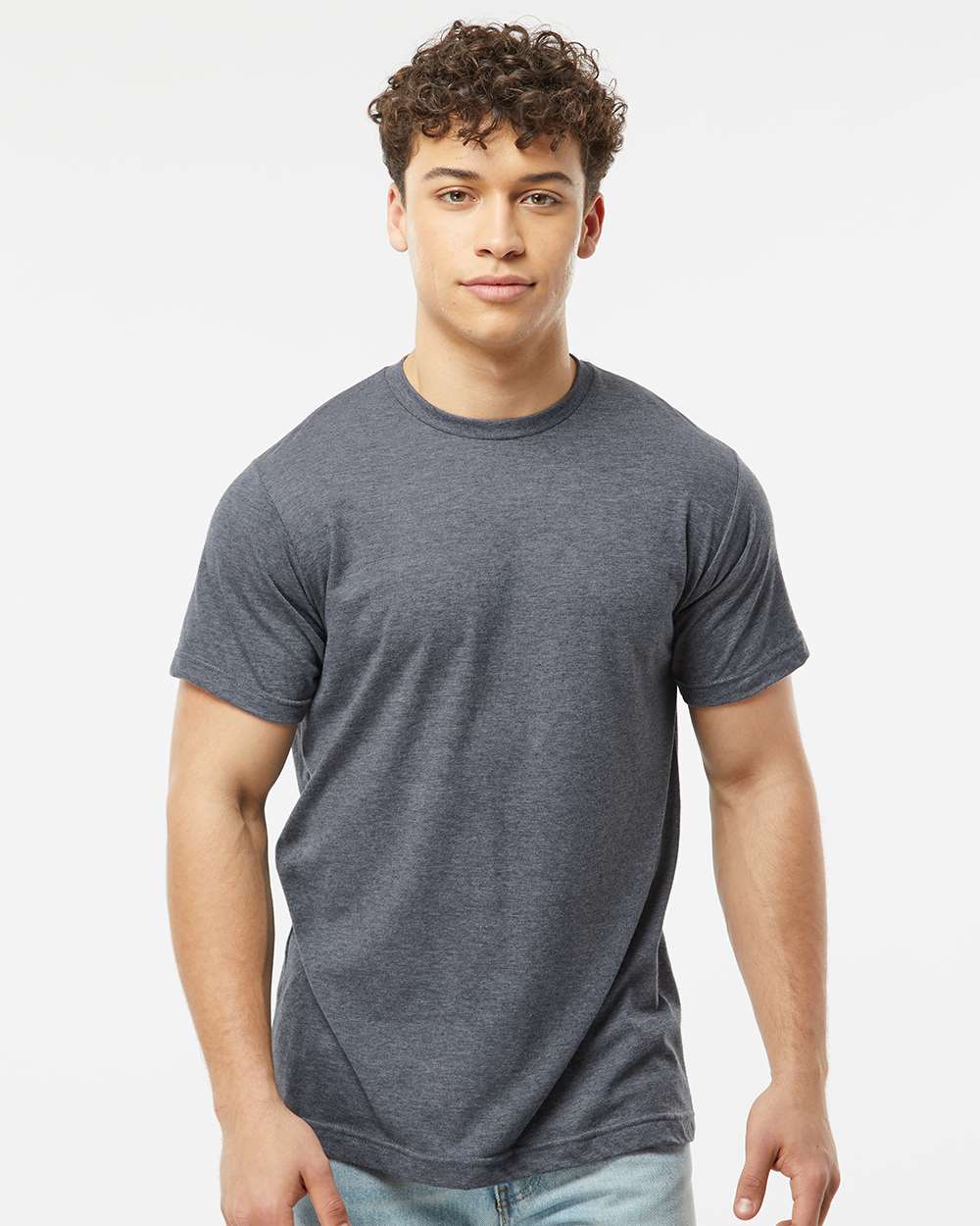 Men's Poly-Rich T-Shirt - OnModelFront - B20659652 - Heather Navy