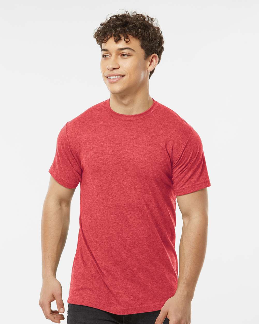 Men's Poly-Rich T-Shirt - OnModelFront - B20659702 - Heather Red