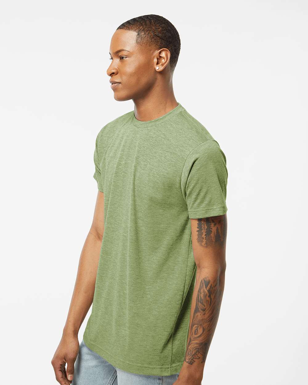 Men's Poly-Rich T-Shirt - OnModelSide - B20659172 - Heather Green