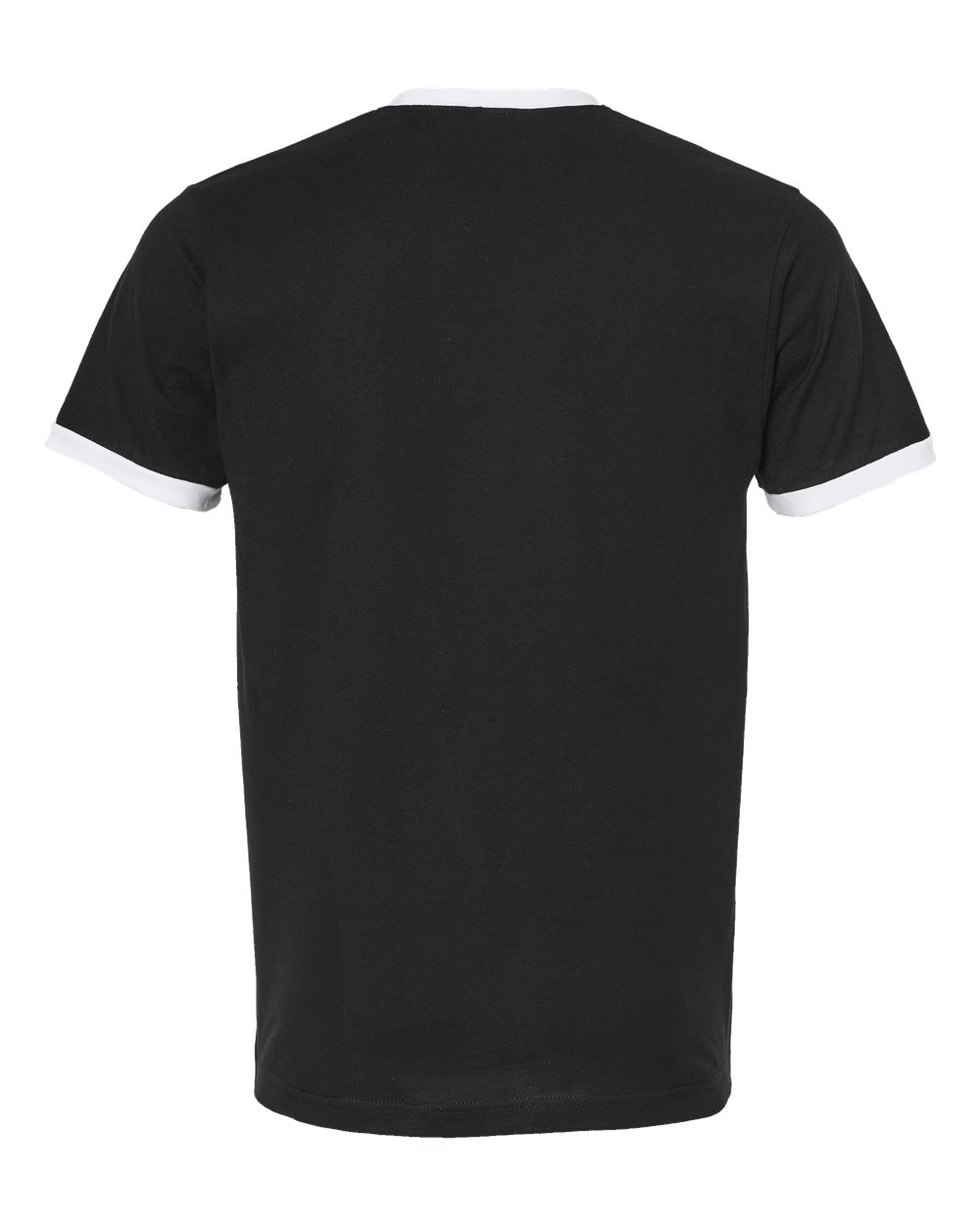 Unisex Fine Jersey Ringer T-Shirt - Back - B30459002 - Black/ White