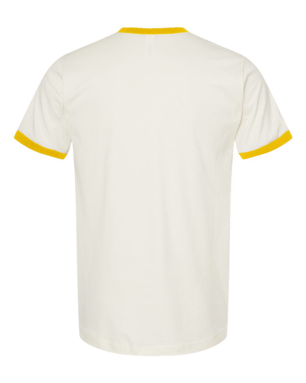 Unisex Fine Jersey Ringer T-Shirt - Back - B30459122 - Vintage White/ Mellow Yellow