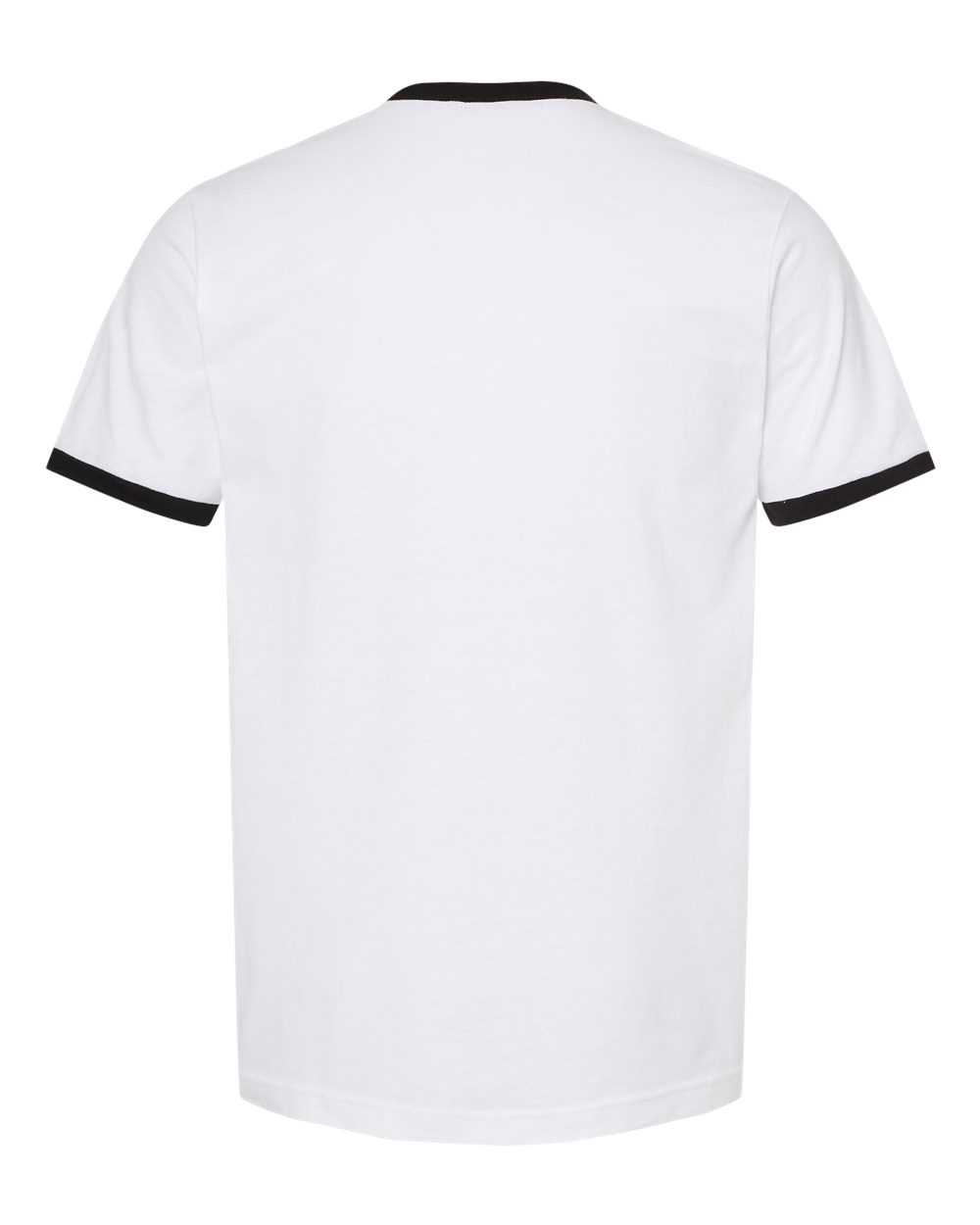 Unisex Fine Jersey Ringer T-Shirt - Back - B30459132 - White/ Black
