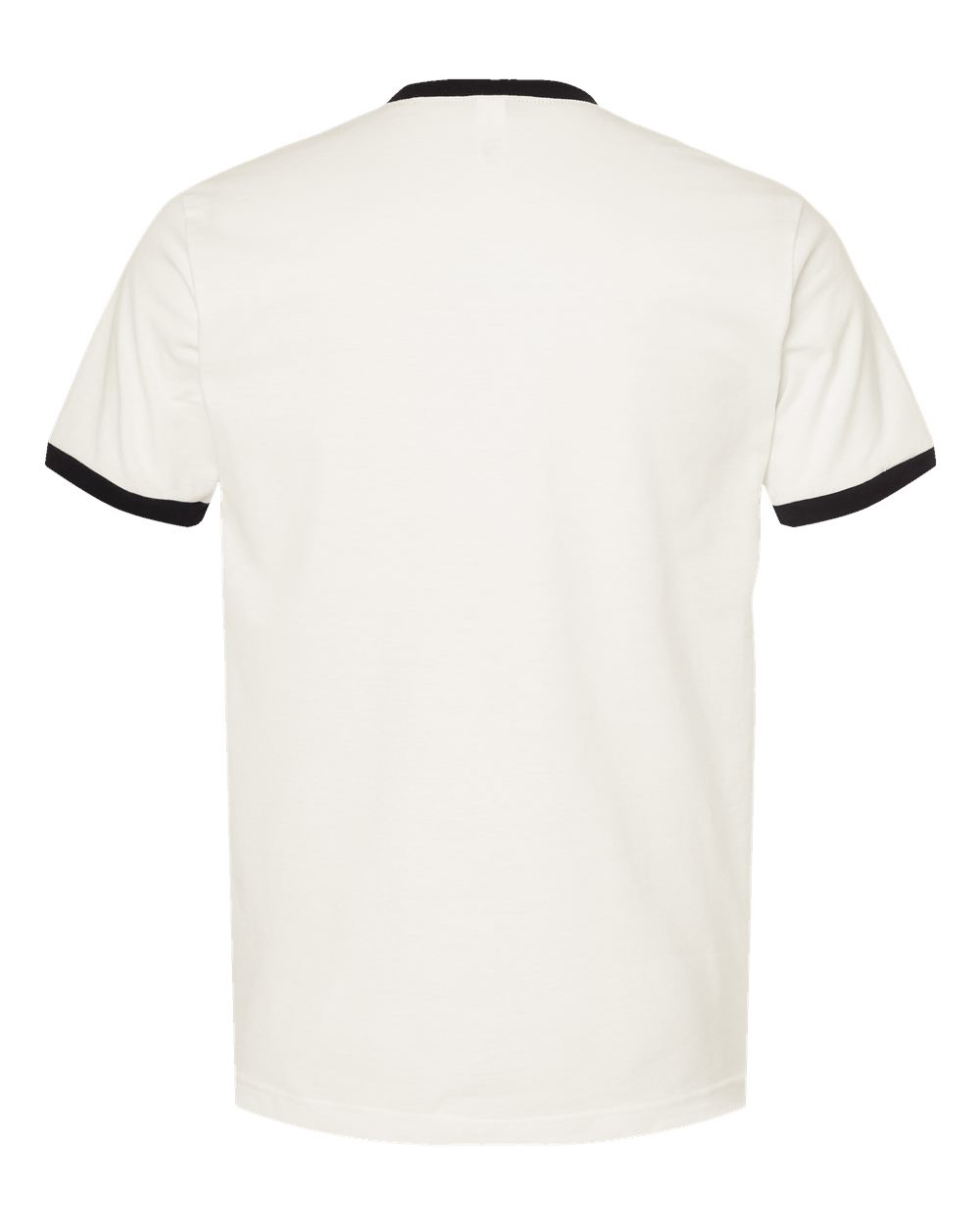 Unisex Fine Jersey Ringer T-Shirt - Back - B30459502 - Vintage White/ Black