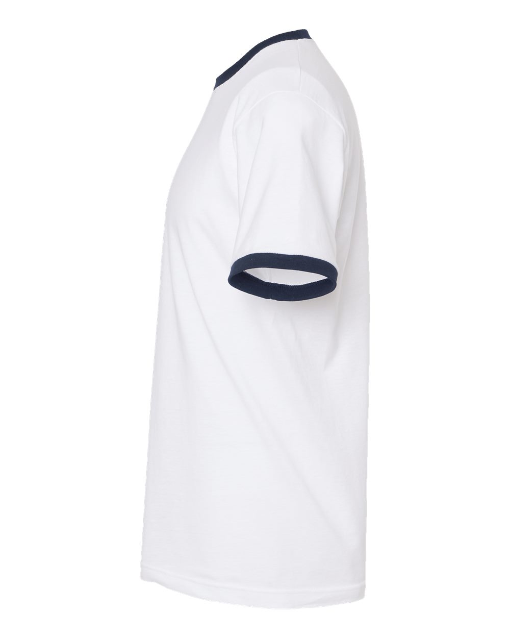 Unisex Fine Jersey Ringer T-Shirt - DirectSide - B30459142 - White/ Navy