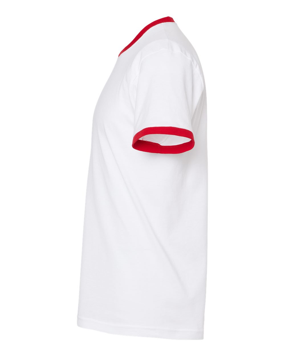 Unisex Fine Jersey Ringer T-Shirt - DirectSide - B30459702 - White/ Red