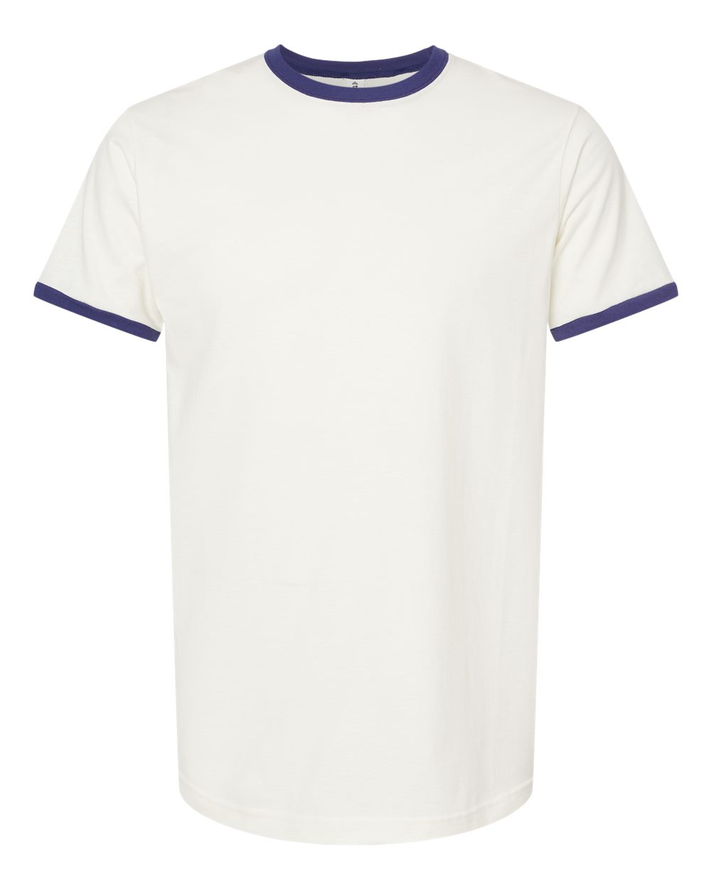 Unisex Fine Jersey Ringer T-Shirt - Front - B30459112 - Vintage White/ Inked India