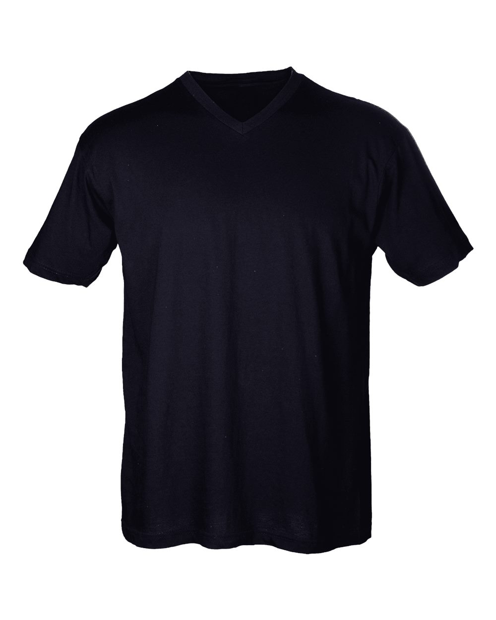 Men's Fine Jersey V-Neck T-Shirt - Front - B41359502 - Black