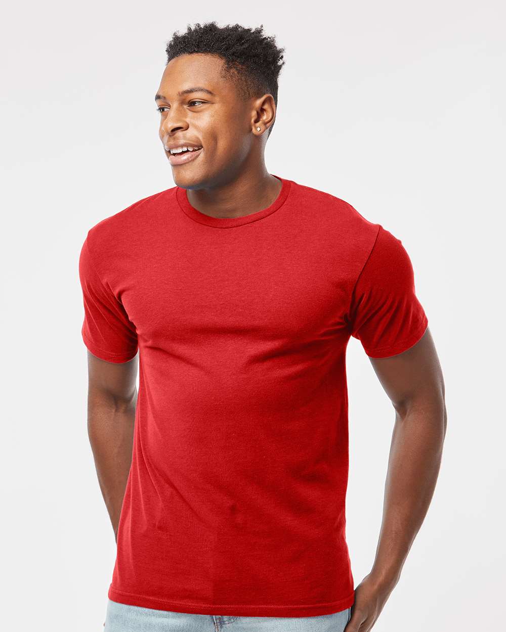 Unisex Heavyweight Jersey T-Shirt - OnModelFront - B30959162 - Red