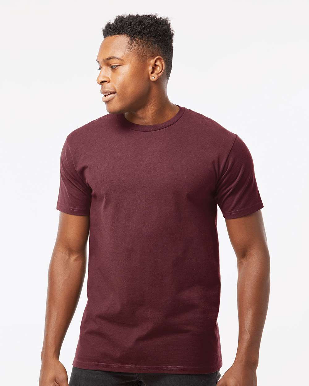 Unisex Heavyweight Jersey T-Shirt - OnModelFront - B30959702 - Burgundy