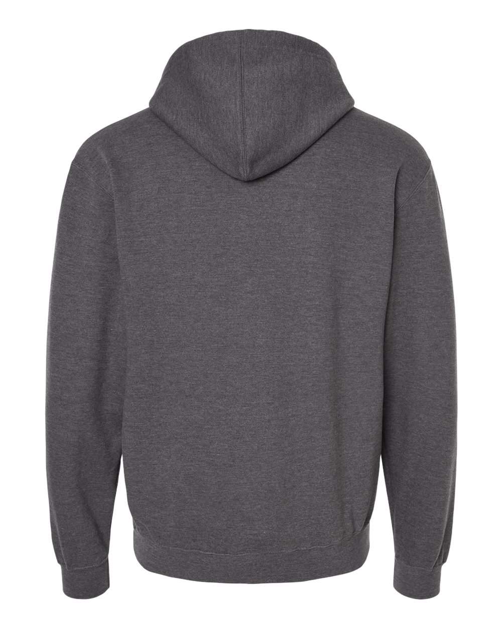 Unisex Fleece Hooded Sweatshirt - Back - B31359092 - Heather Charcoal