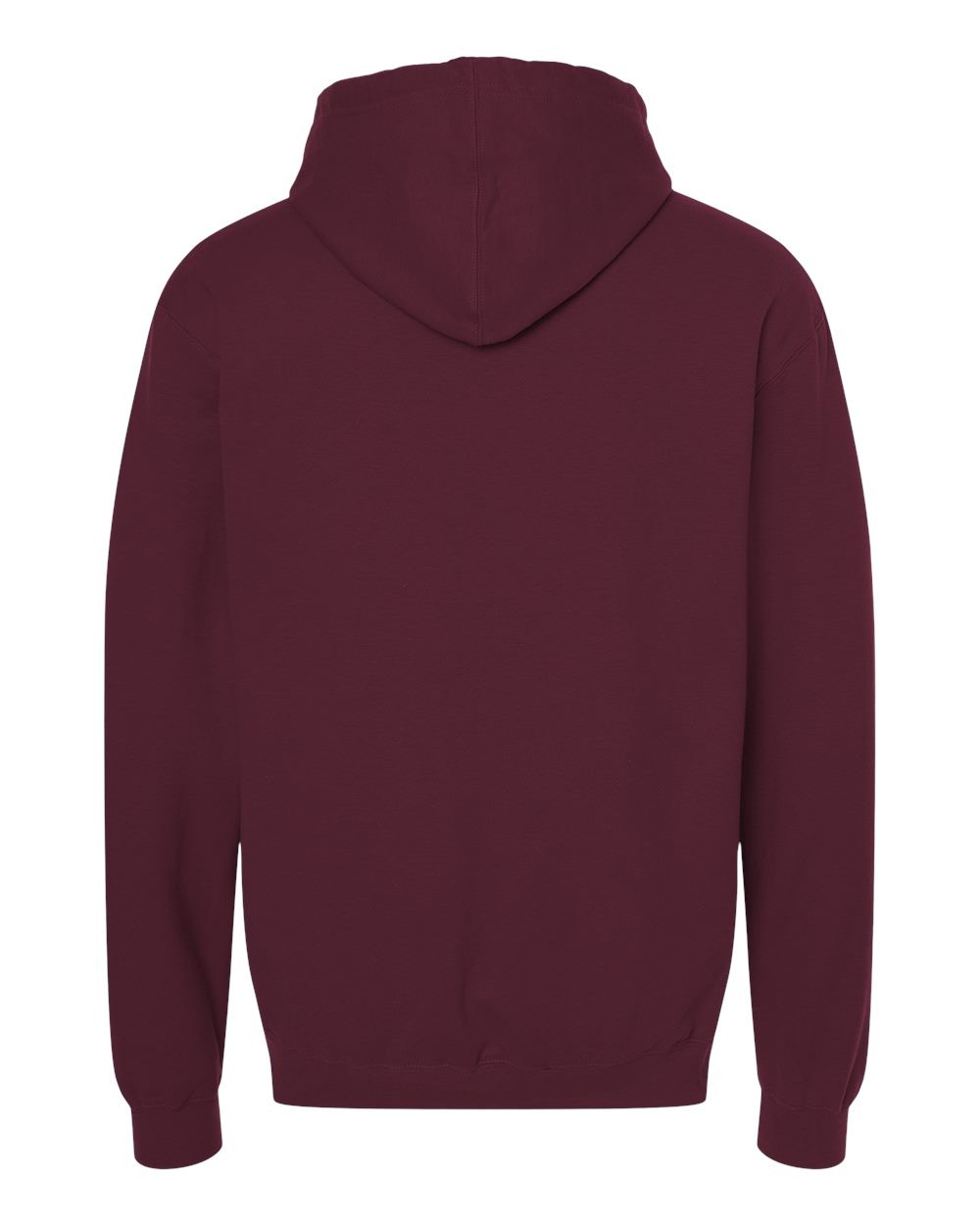 Unisex Fleece Hooded Sweatshirt - Back - B31359532 - Maroon