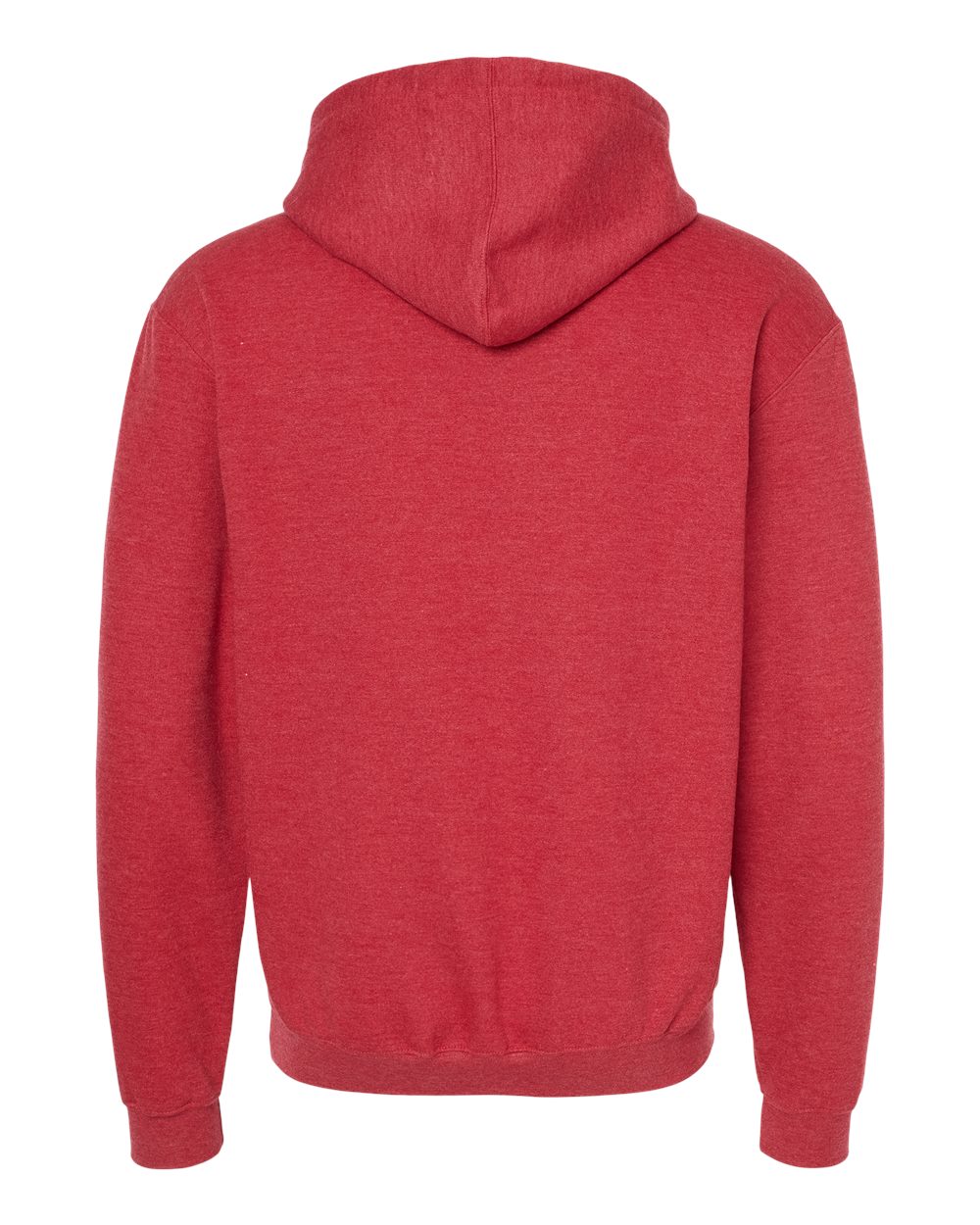 Unisex Fleece Hooded Sweatshirt - Back - B31359702 - Heather Red