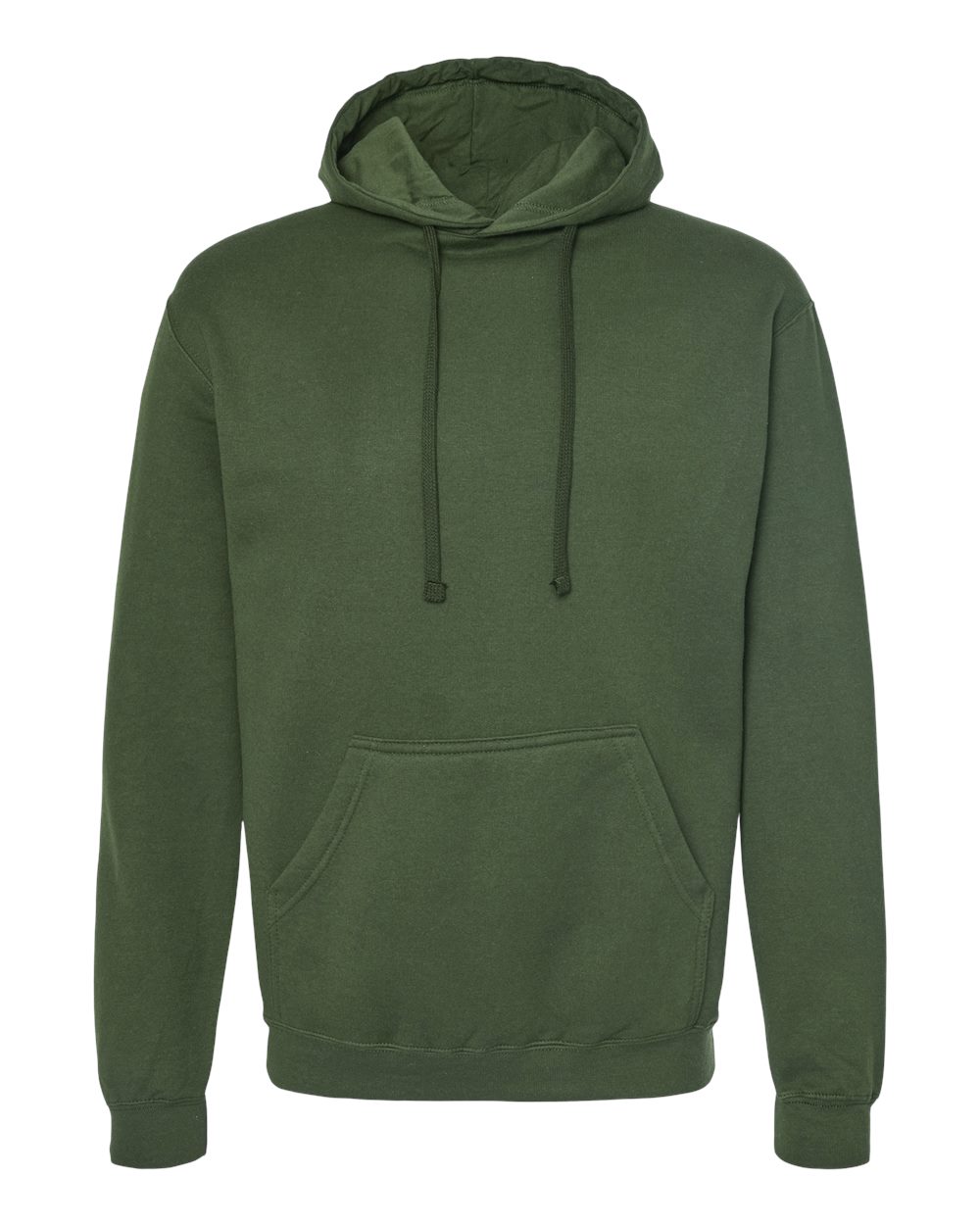Unisex Fleece Hooded Sweatshirt - Front - B31359552 - Military Green