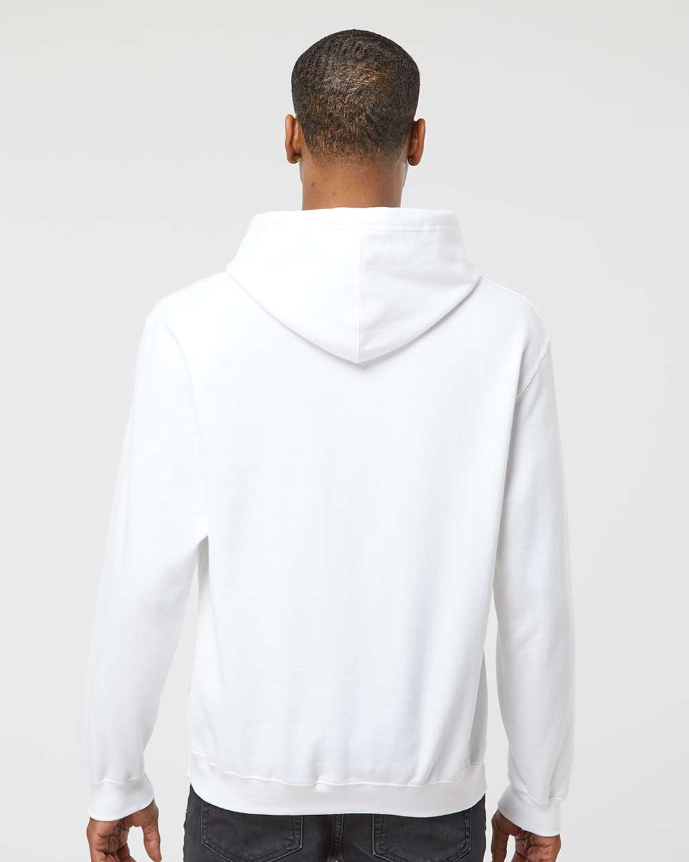 Unisex Fleece Hooded Sweatshirt - OnModelBack - B31359002 - White