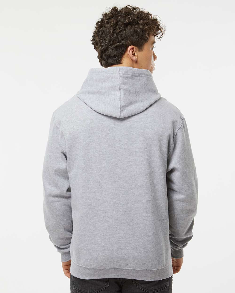 Unisex Fleece Hooded Sweatshirt - OnModelBack - B31359112 - Heather Grey