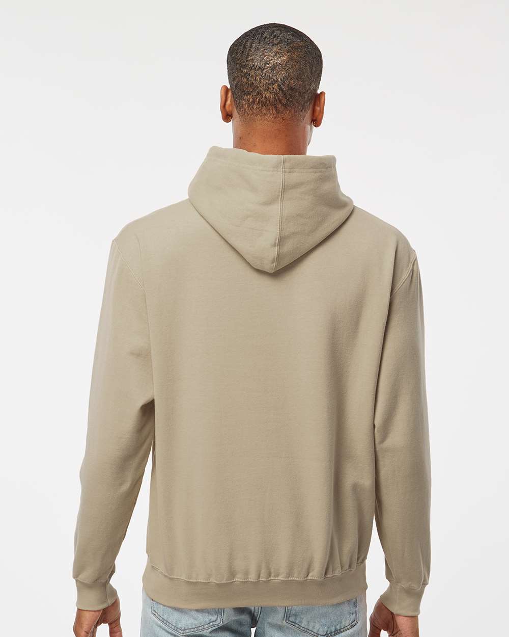 Unisex Fleece Hooded Sweatshirt - OnModelBack - B31359242 - Sand