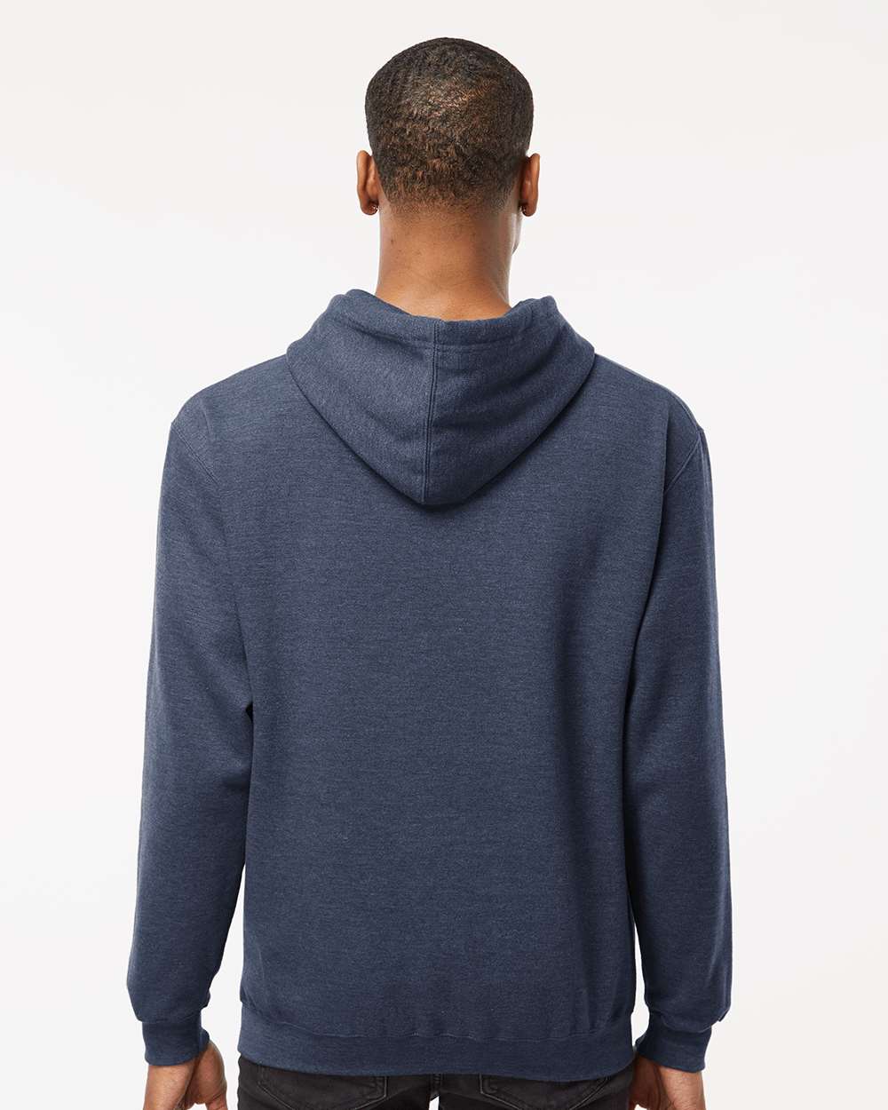 Unisex Fleece Hooded Sweatshirt - OnModelBack - B31359252 - Heather Denim