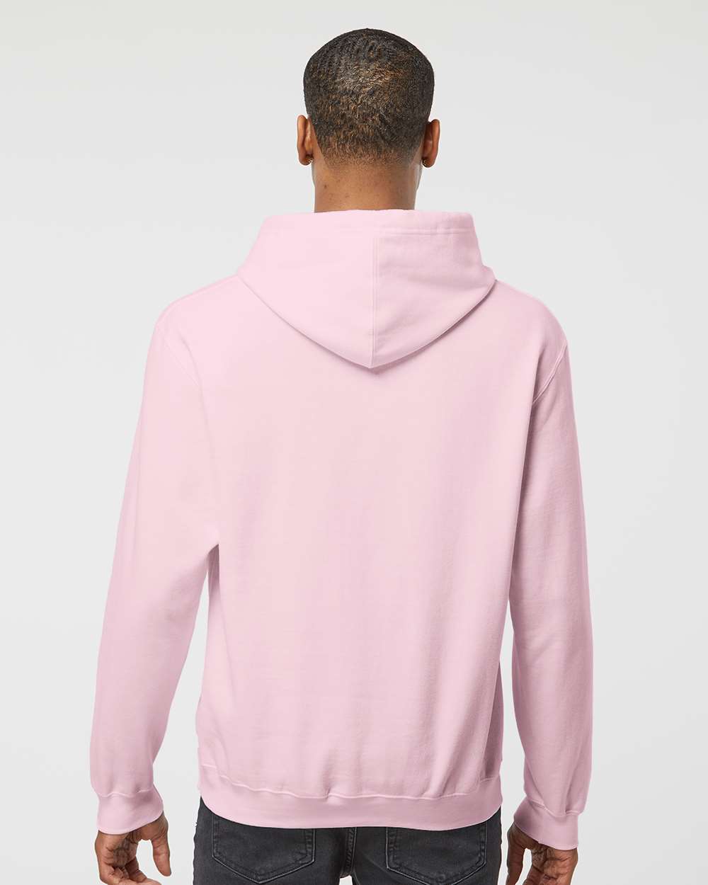 Unisex Fleece Hooded Sweatshirt - OnModelBack - B31359302 - Light Pink