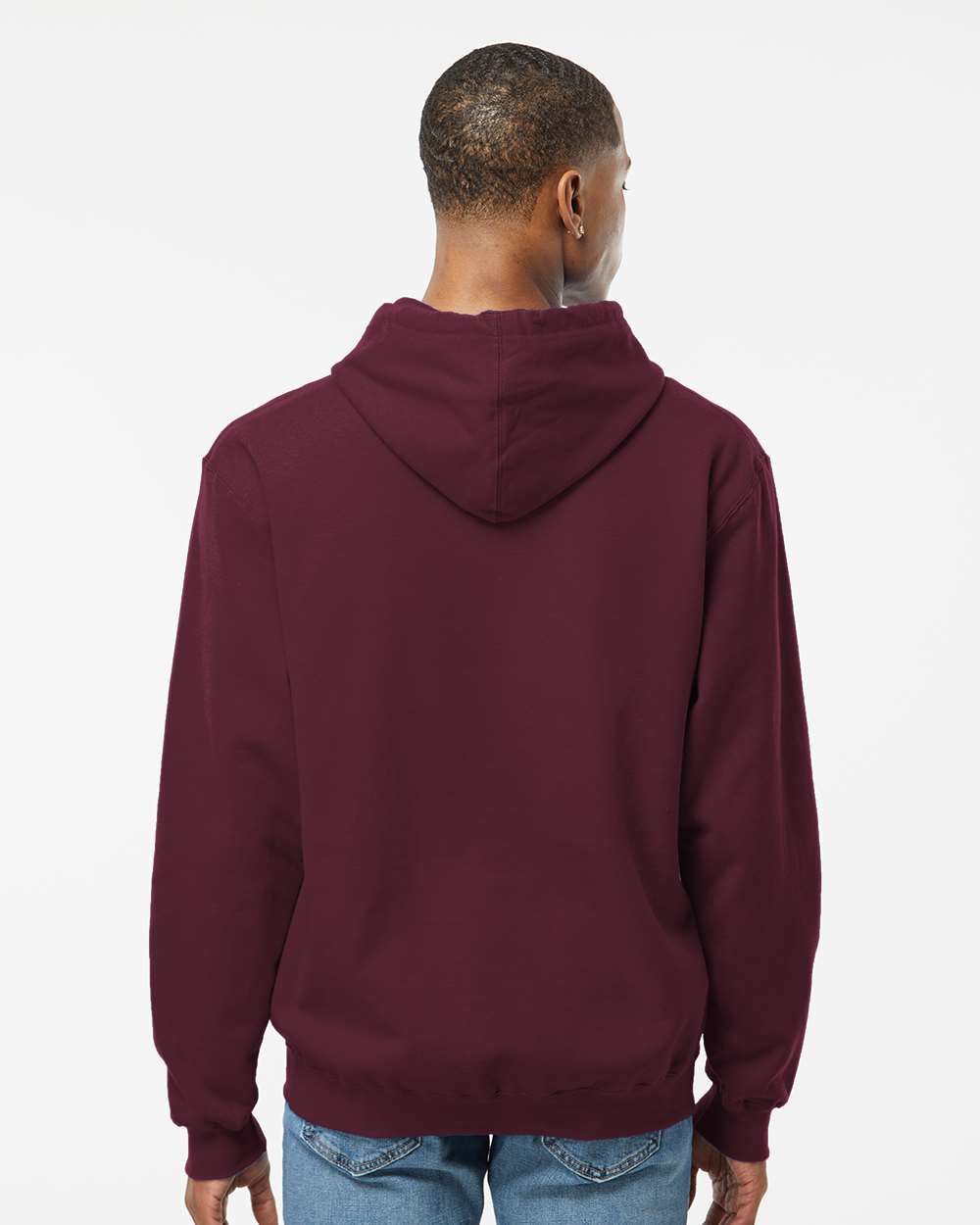 Unisex Fleece Hooded Sweatshirt - OnModelBack - B31359532 - Maroon