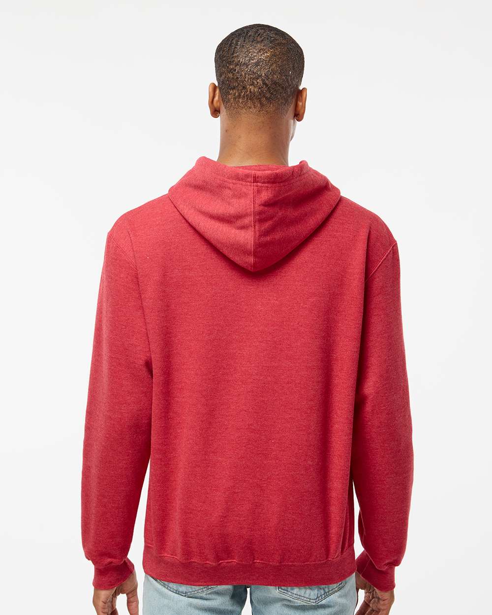 Unisex Fleece Hooded Sweatshirt - OnModelBack - B31359702 - Heather Red
