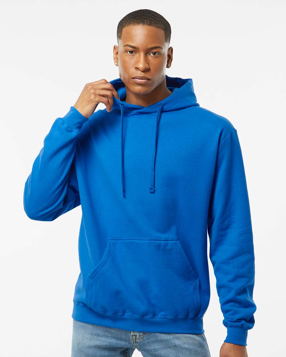 Unisex Fleece Hooded Sweatshirt - OnModelFront - B31359752 - Royal