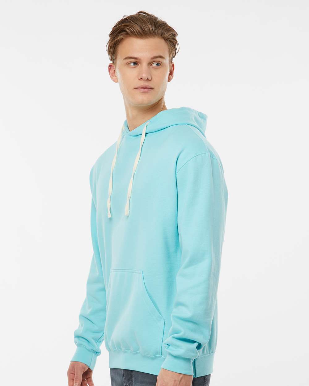 Unisex Fleece Hooded Sweatshirt - OnModelSide - B31359122 - Purist Blue