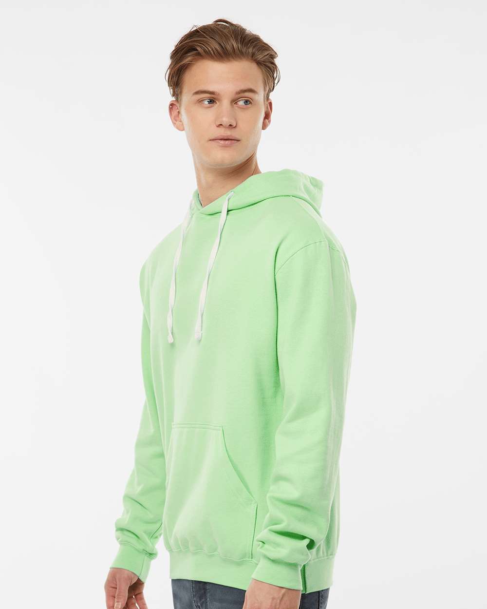 Unisex Fleece Hooded Sweatshirt - OnModelSide - B31359172 - Neo Mint