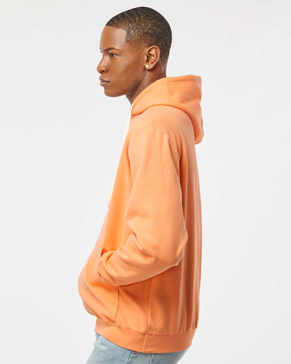 Unisex Fleece Hooded Sweatshirt - OnModelSide - B31359662 - Cantaloupe