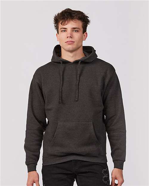 Premium Fleece Hooded Sweatshirt - OnModelFront - B11231102 - Black Heather