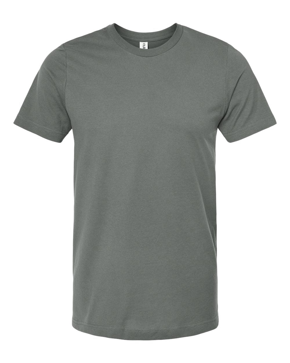 Combed Cotton T-Shirt - Front - B13659582 - Charcoal Grey
