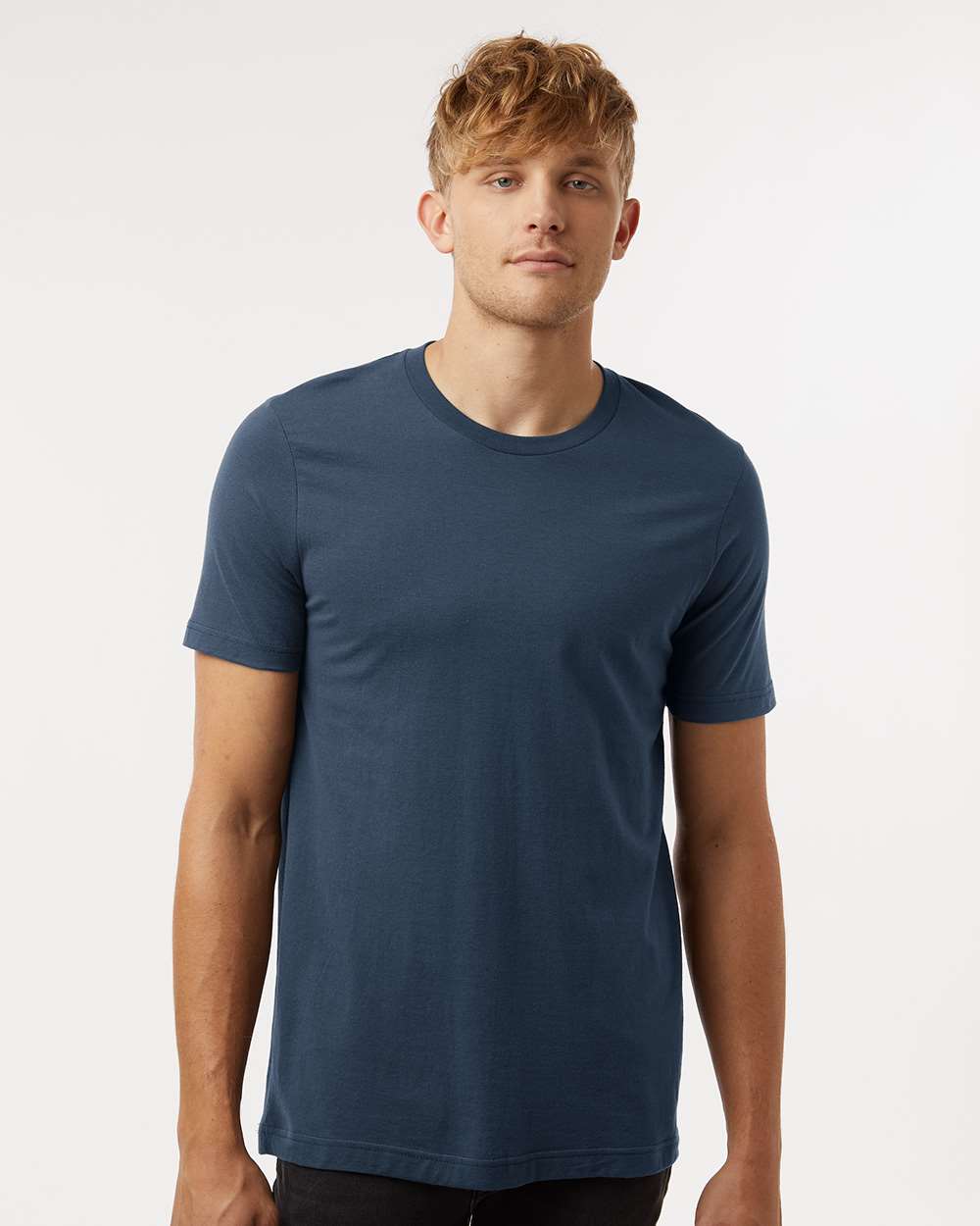 Combed Cotton T-Shirt - OnModelFront - B13659652 - Navy Blue