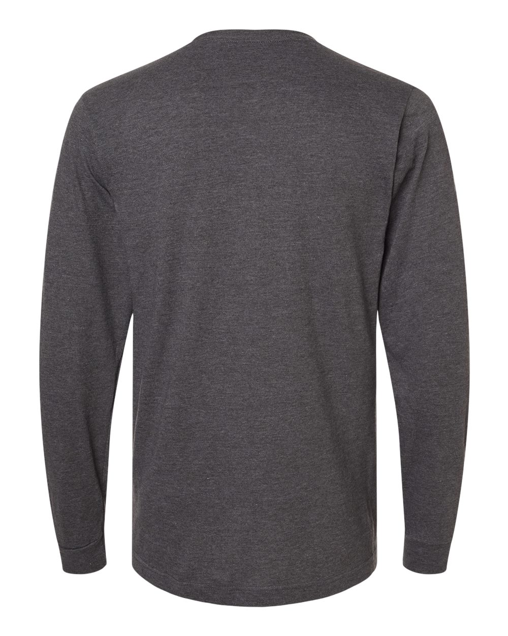 Unisex Fine Jersey Long Sleeve T-Shirt - Back - B00059132 - Heather Charcoal