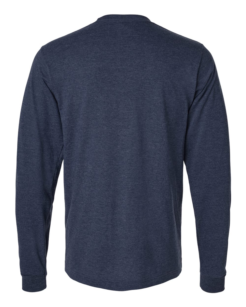 Unisex Fine Jersey Long Sleeve T-Shirt - Back - B00059142 - Heather Denim