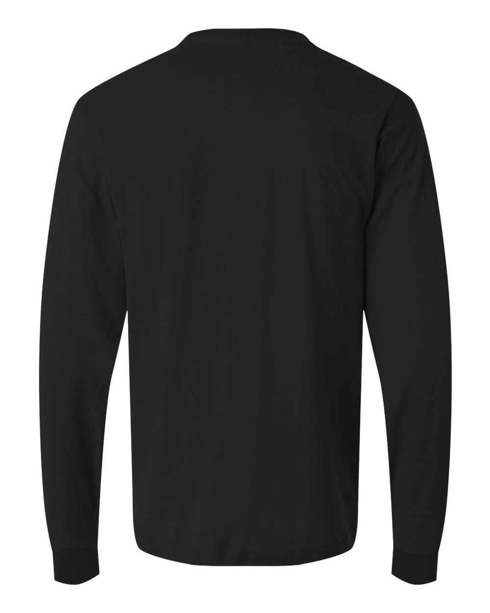 Unisex Fine Jersey Long Sleeve T-Shirt - Back - B00059502 - Black